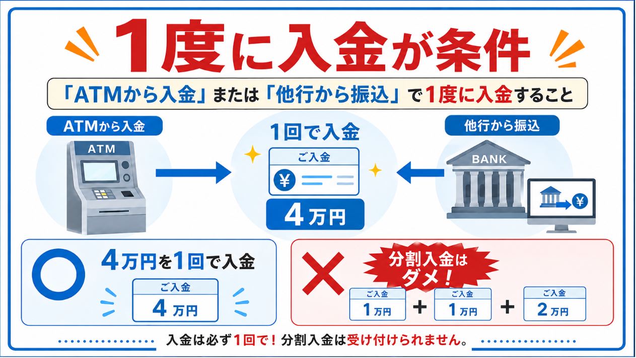 一度に入金すること